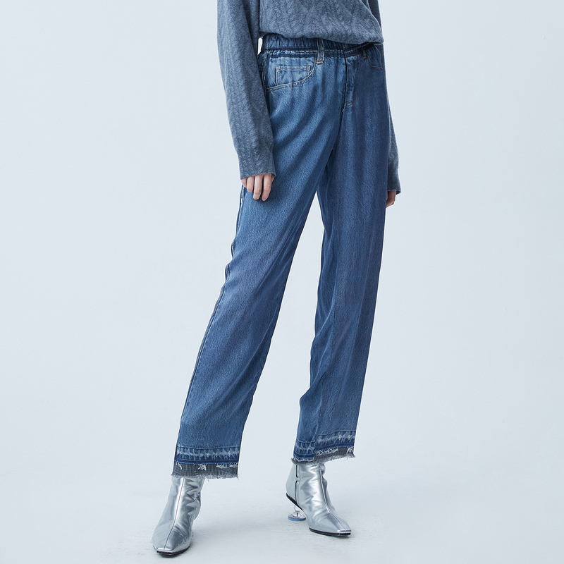 JNBY/江南布衣20夏新品休闲裤舒适假牛仔长裤女5J8310600